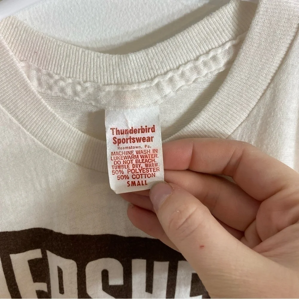 Vintage Hershey’s Milk Chocolate T-shirt Small Kids White Brown 1980s